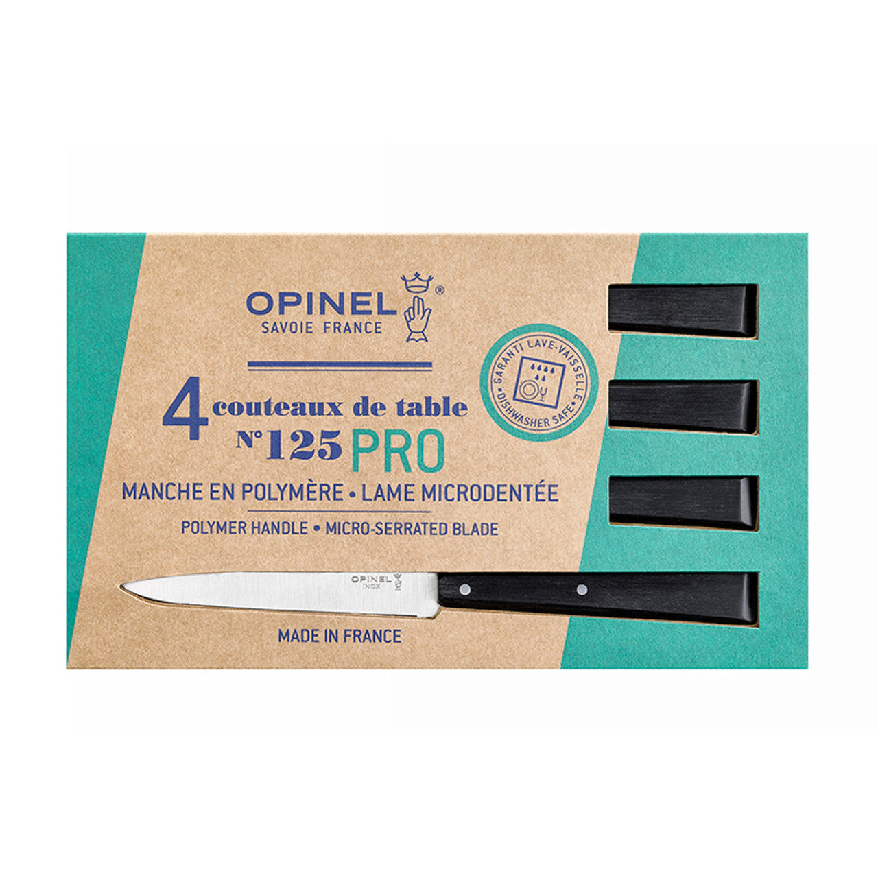 Opinel Steakmesserset 4-teilig N°125 Pro Edelstahl/POM