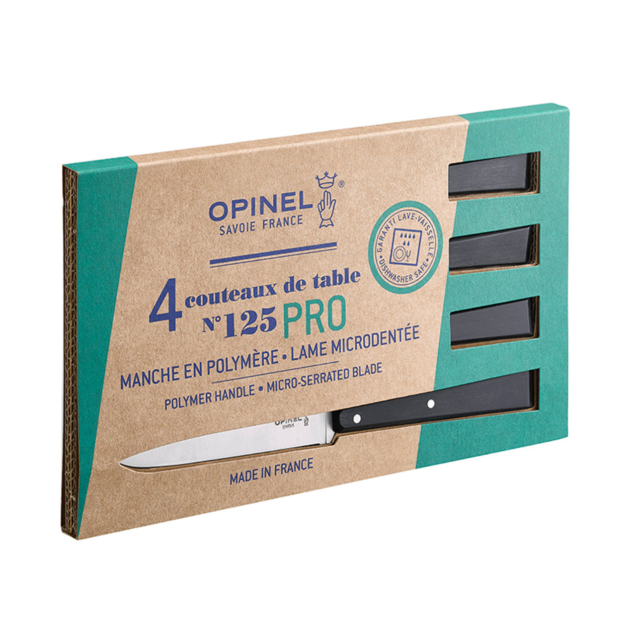 Opinel Steakmesserset 4-teilig N°125 Pro Edelstahl/POM
