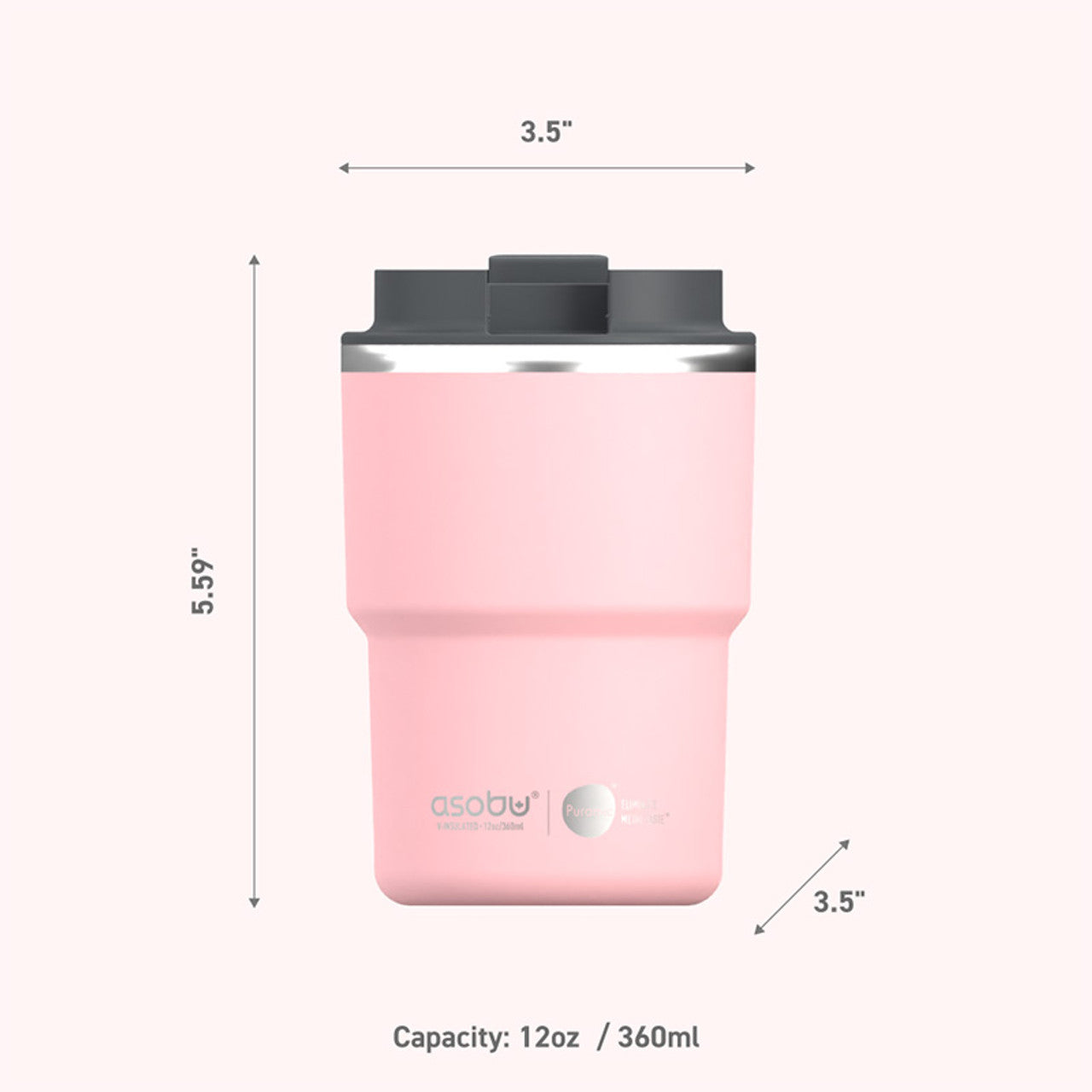 Asobu Coffee Express Trinkbecher 360ml Rosa