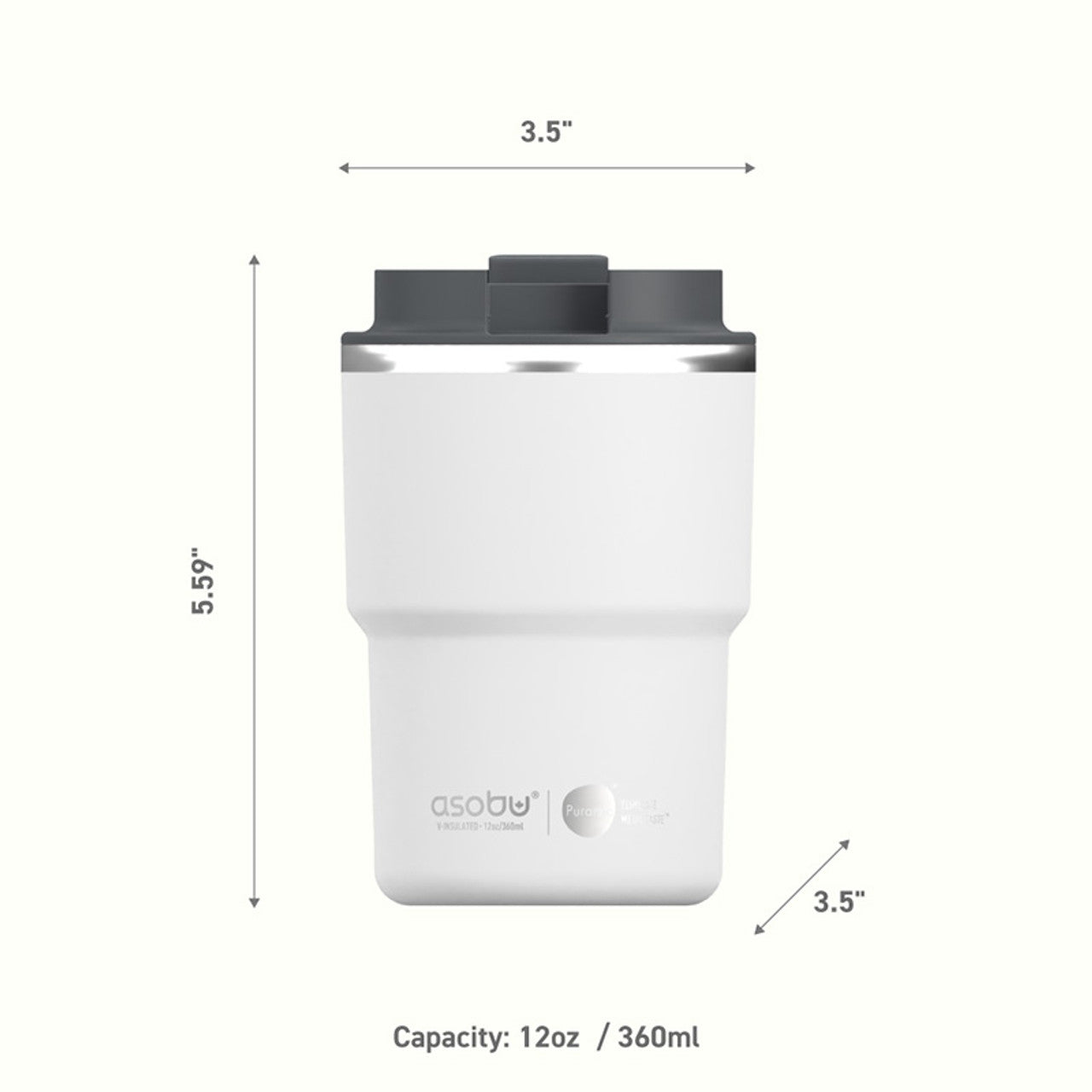 Asobu Coffee Express Trinkbecher 360ml Weiß