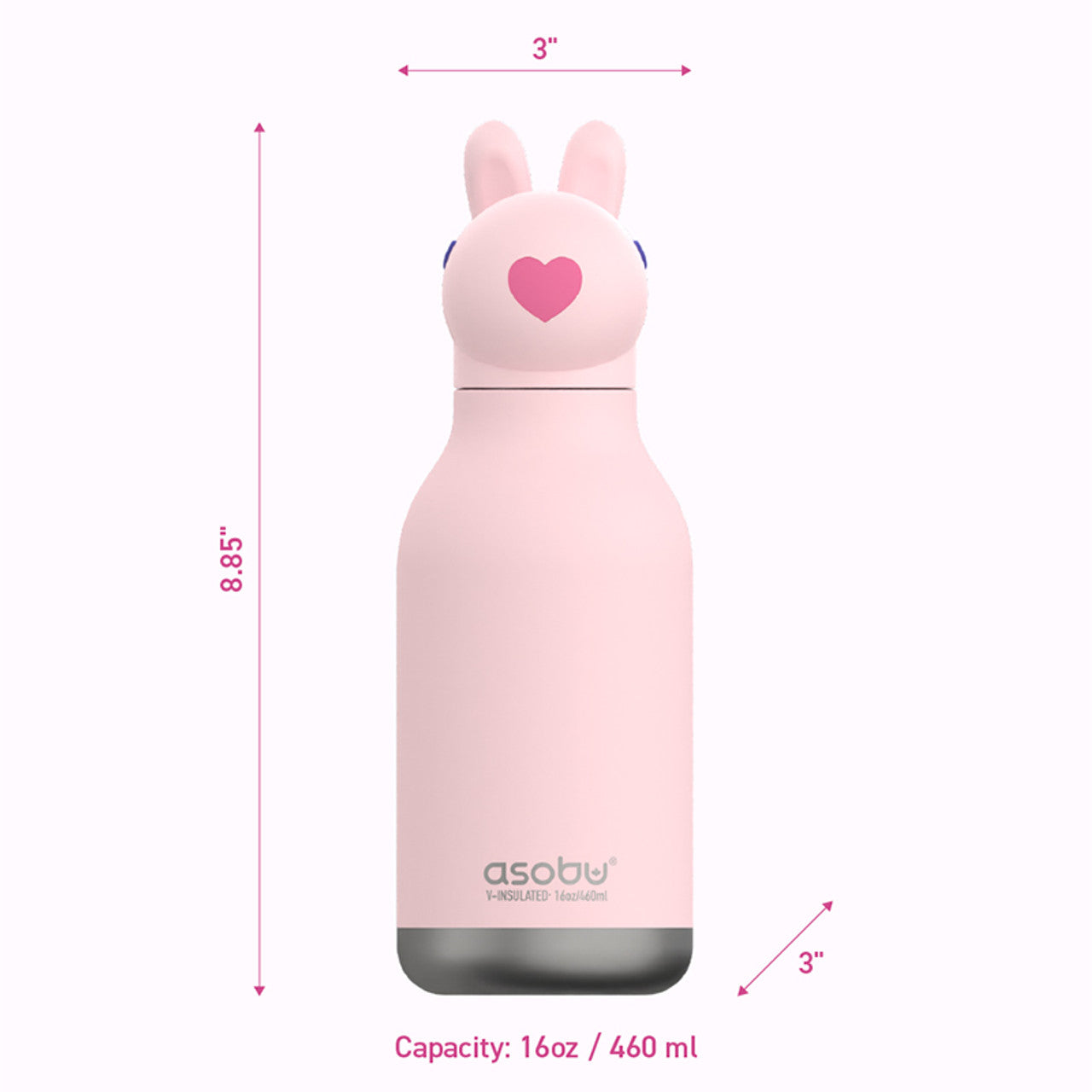 Asobu Besties Bunny Trinkbecher, 460 ml, isoliert
