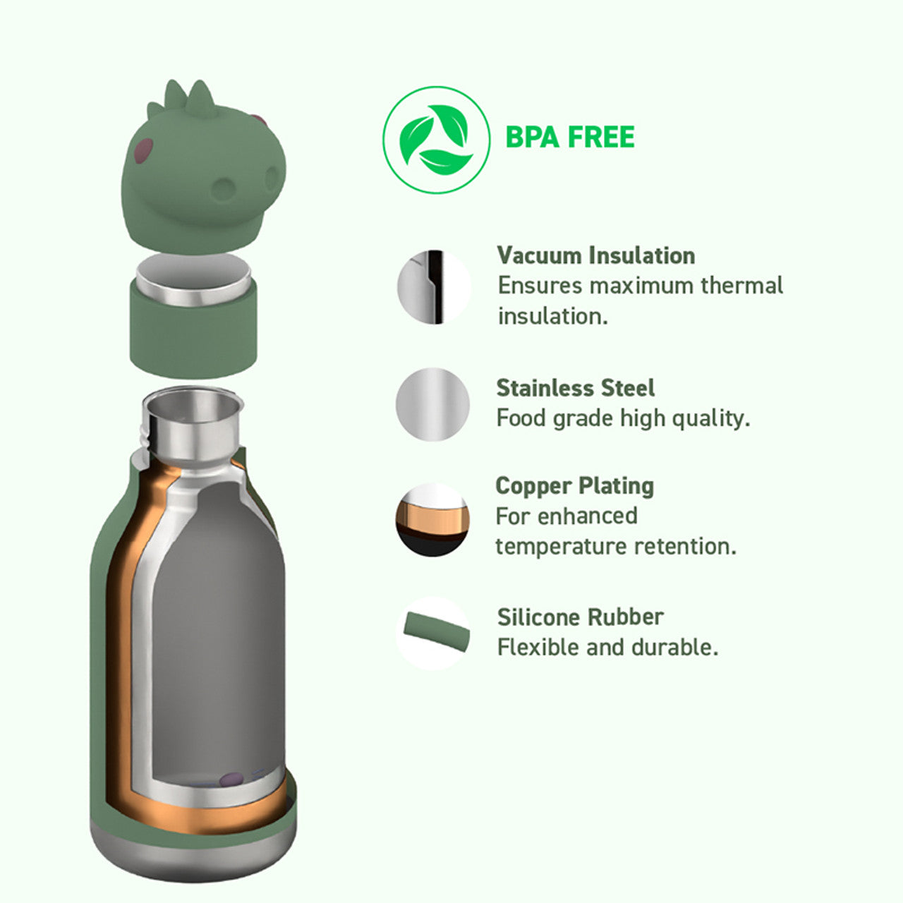 Asobu Besties Dinosaurier-Trinkbecher, 460 ml, isoliert