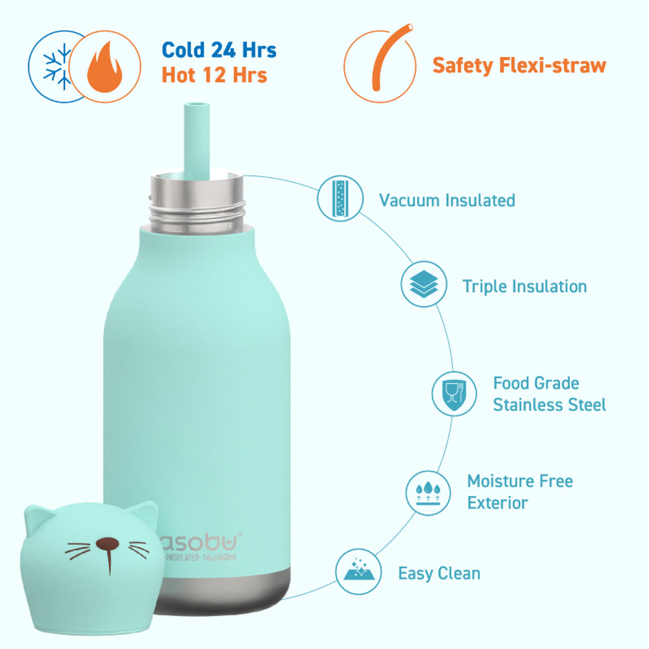 Asobu Besties Trinkbecher mit Schafmotiv, 460 ml, isoliert