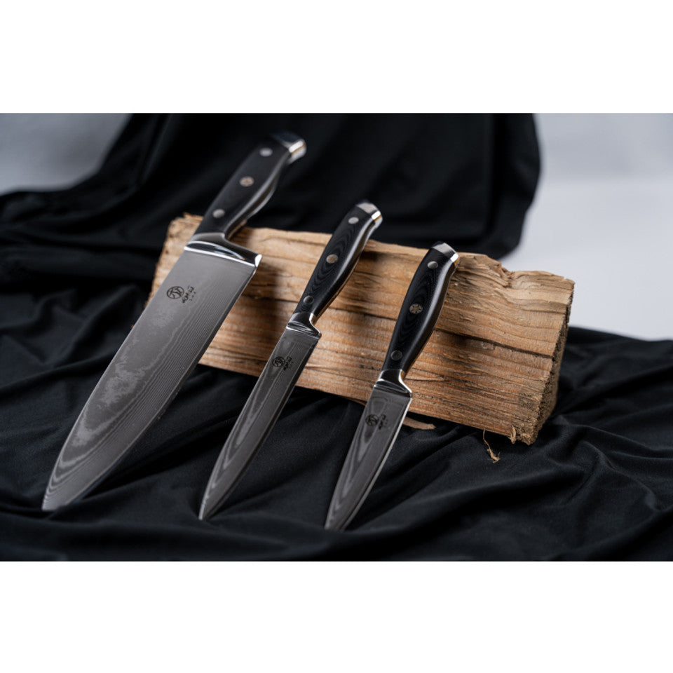 homizu damascus koksmes op hout