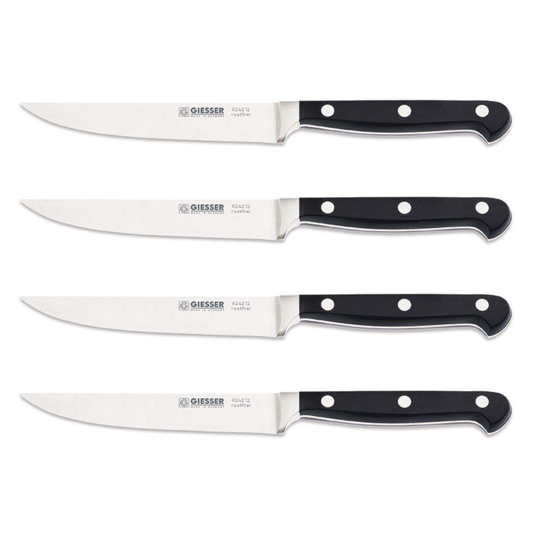 set van 4 giesser steakmessen zwart