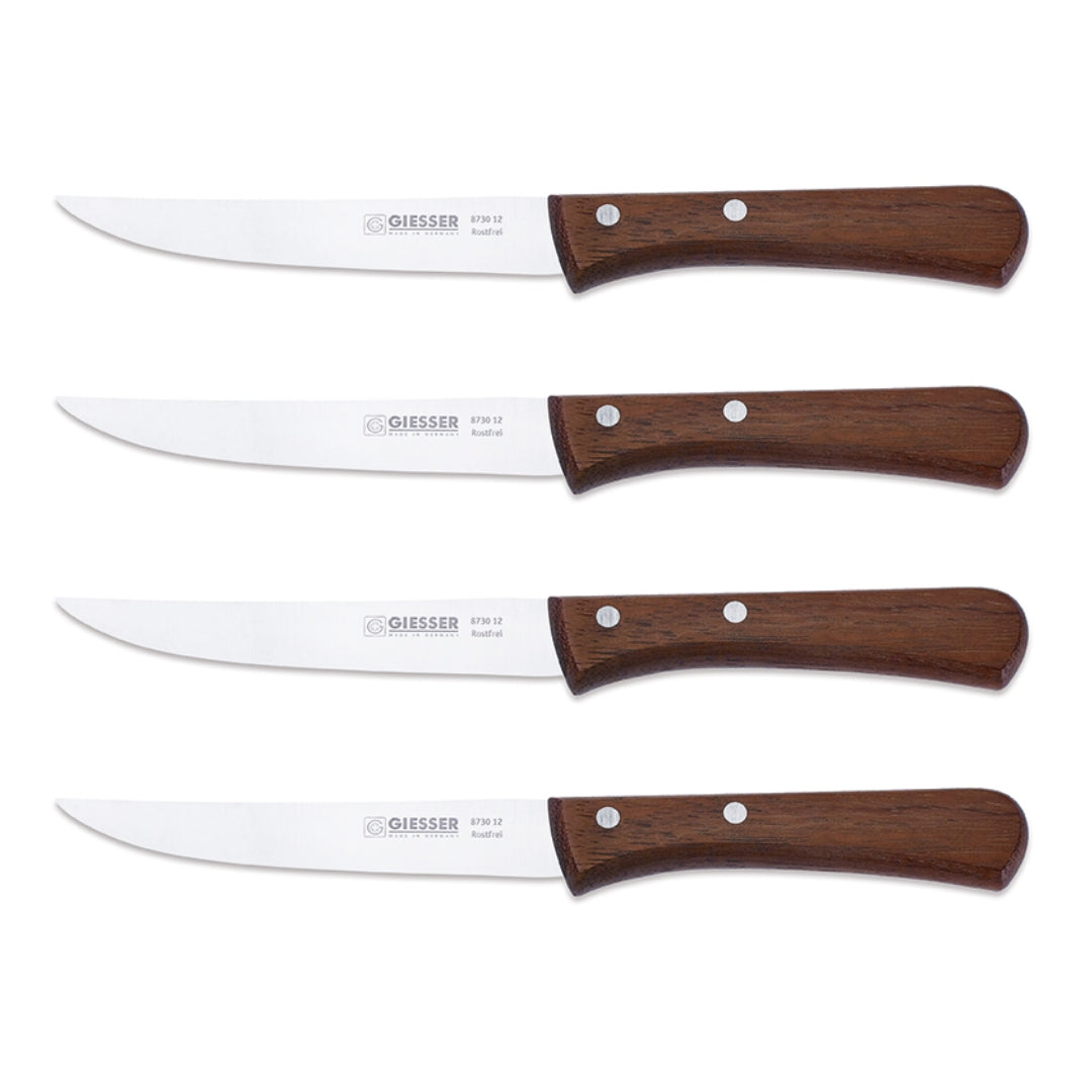 set van 4 giesser steakmessen hout