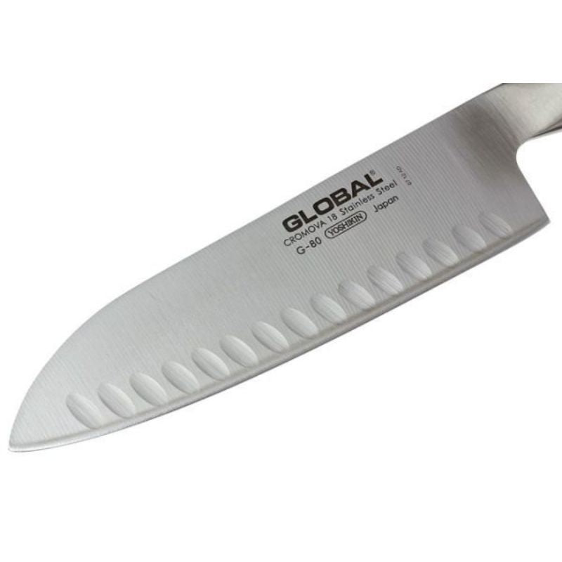 global gs80 santokumes met kuiltjes 18 cm rvs lemmet