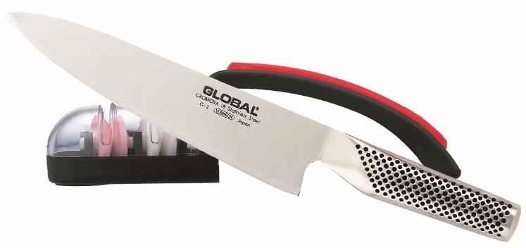global g2 koksmes met waterslijper zwart rood