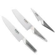 set van 3 global messen, koksmes g2, groentemes gs5, officemes gs7