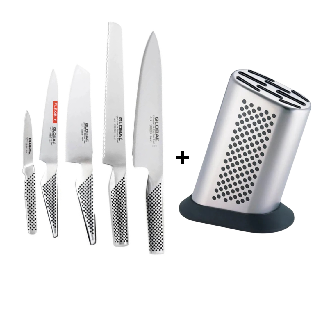 Global G-836 Messerset 5-teilig + Messerblock