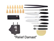 Homey's Relief Damast Opleidingsset voor kok 24 delig
