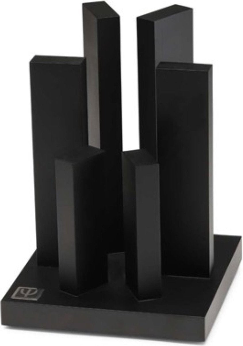 Yaxell Ran Tower Japanischer Magnetblock aus Buchenholz schwarz lackiert mit 6 Messern