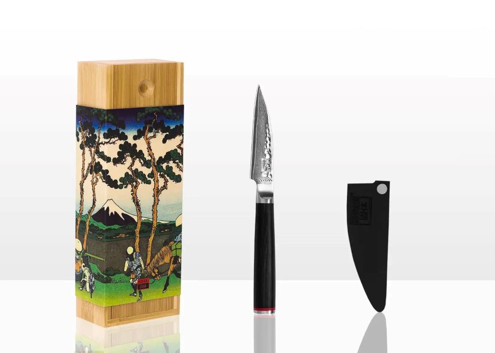 kotai pakka damascus schilmes 9 cm pakkahout met mesbeschermer en doos