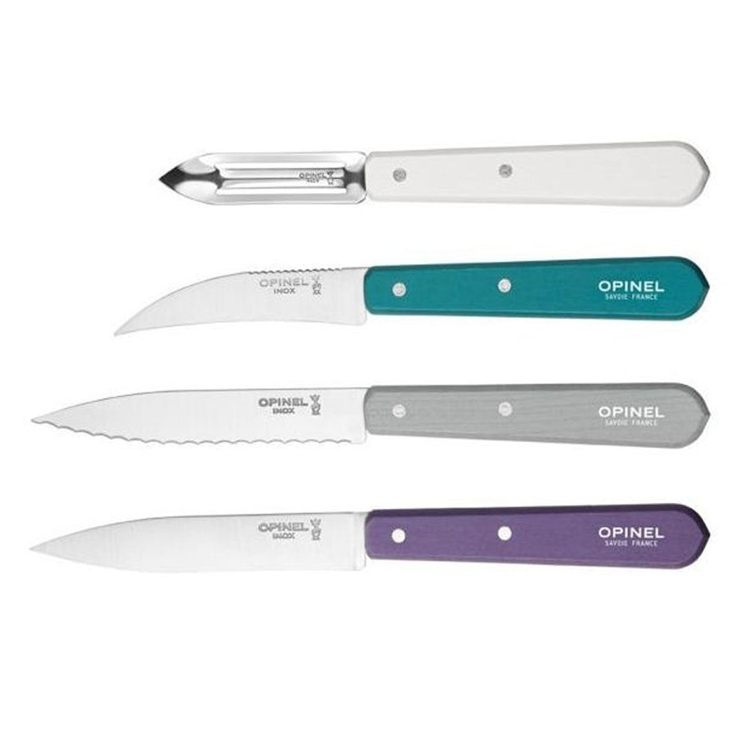 Opinel Classic Les essentiels Küchenset 4-teilig Buchenholz Art Deco