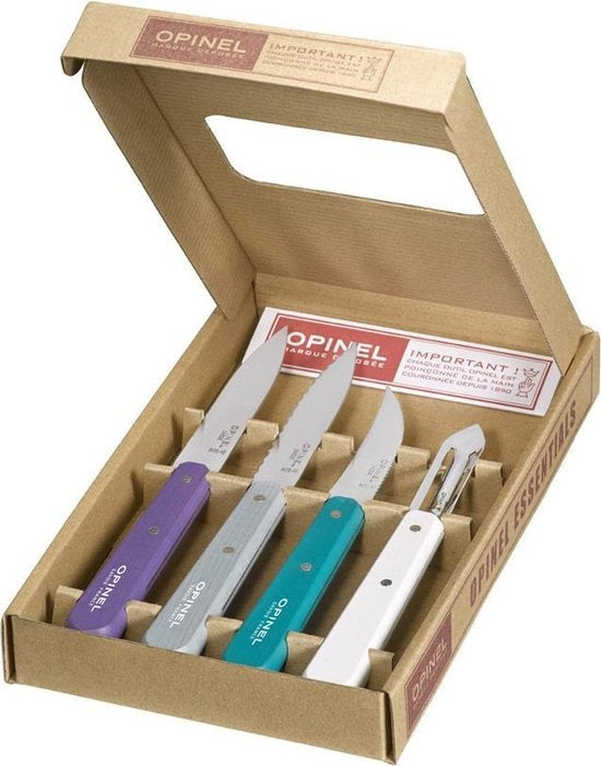 Opinel Classic Les essentiels Küchenset 4-teilig Buchenholz Art Deco