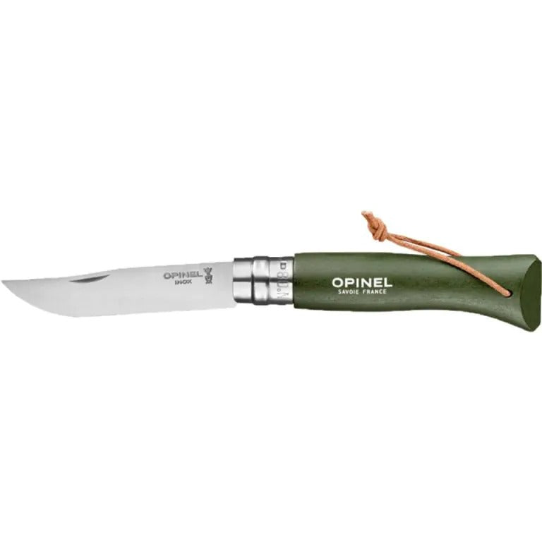 Opinel Taschenmesser Nr. 08 Tradition Colorama Edelstahl/Buchenholz mit Kordel