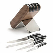 Robert Welch Signature messenblok walnoot met 4 robert welch messen