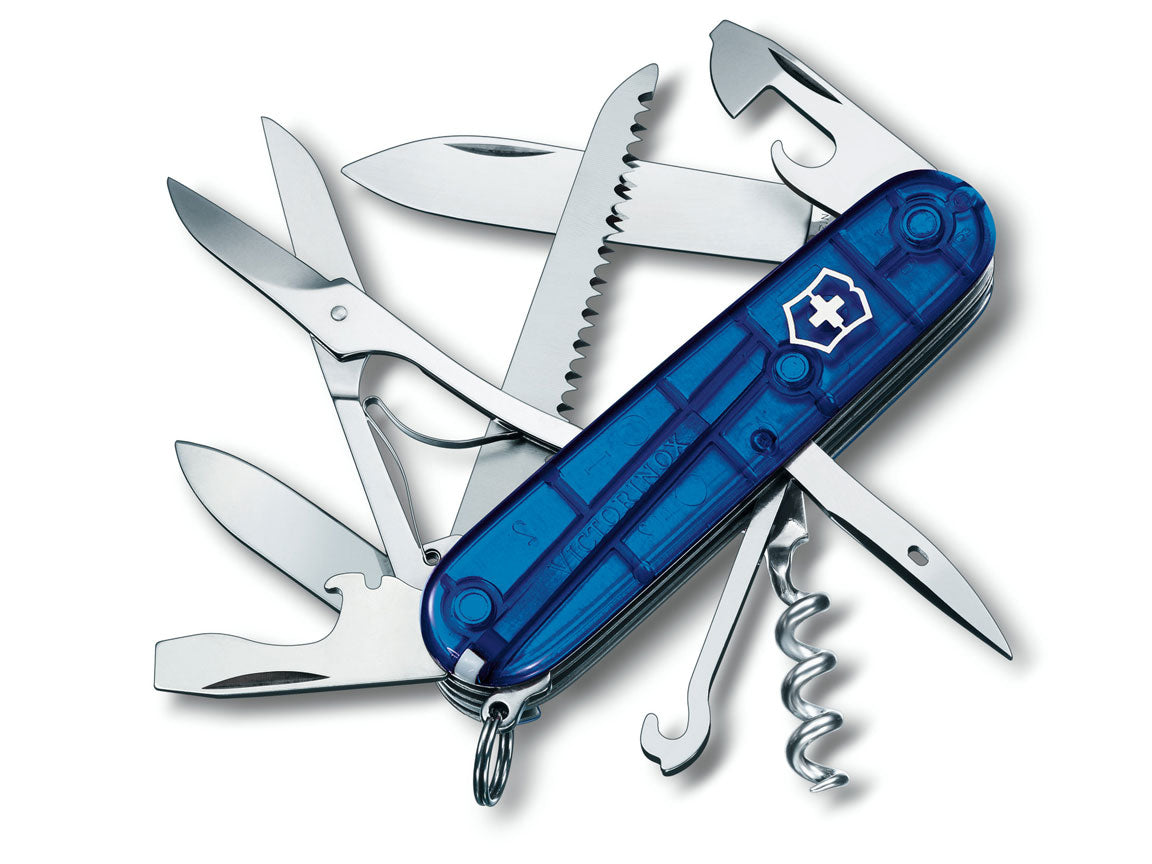 Victorinox Huntsman Taschenmesser Blau Transparent 15 Funktionen