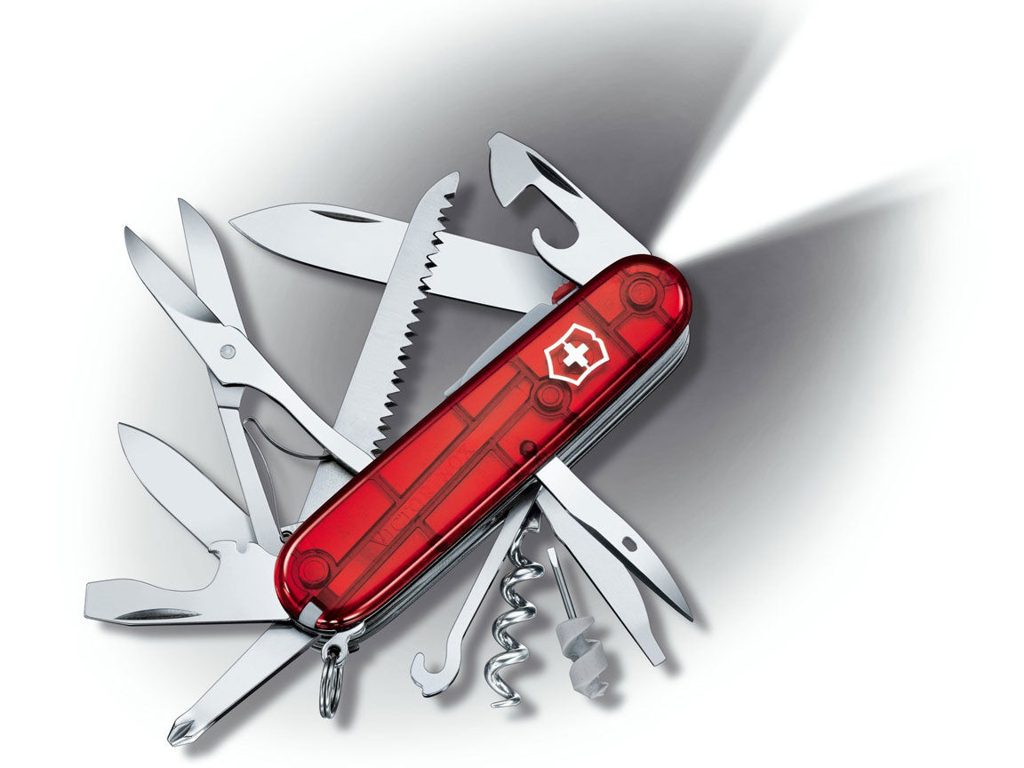 Victorinox Huntsman Zakmes Lite rood transparant 15 functies