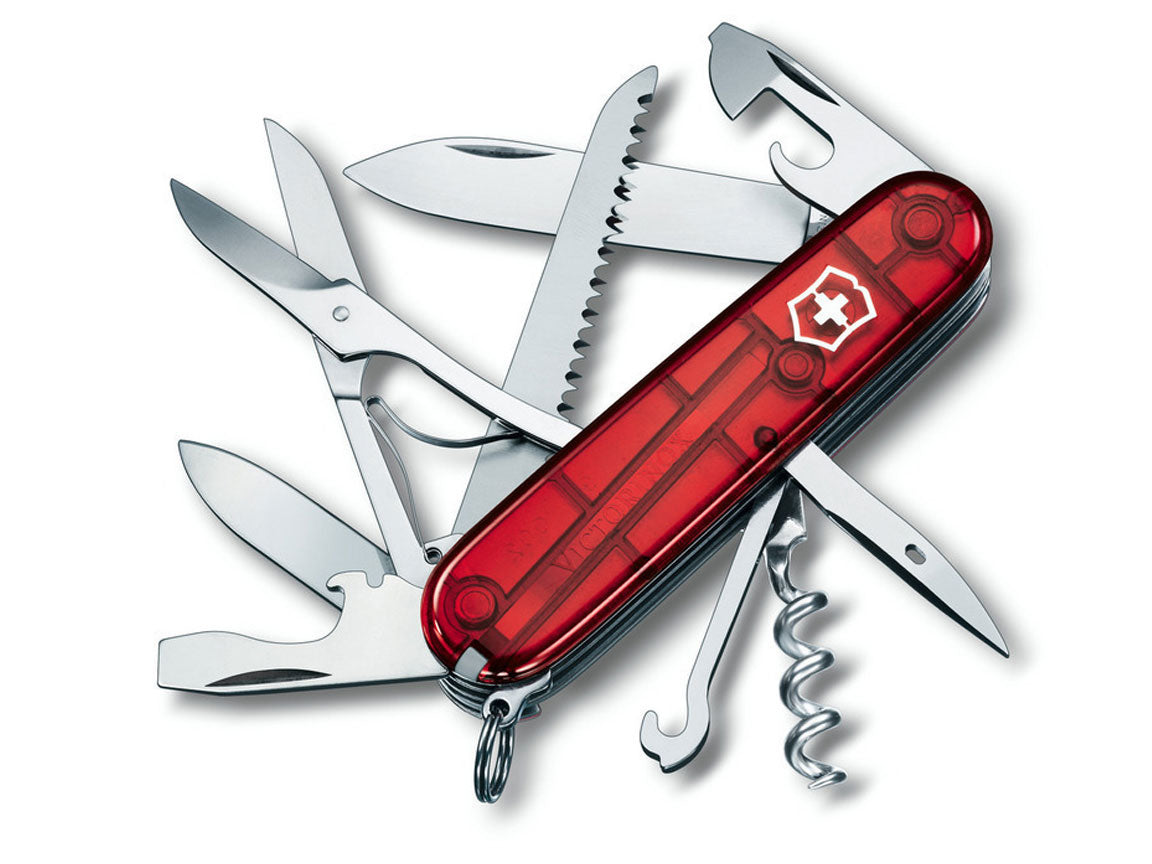 Victorinox Huntsman Taschenmesser Rot Transparent 15 Funktionen