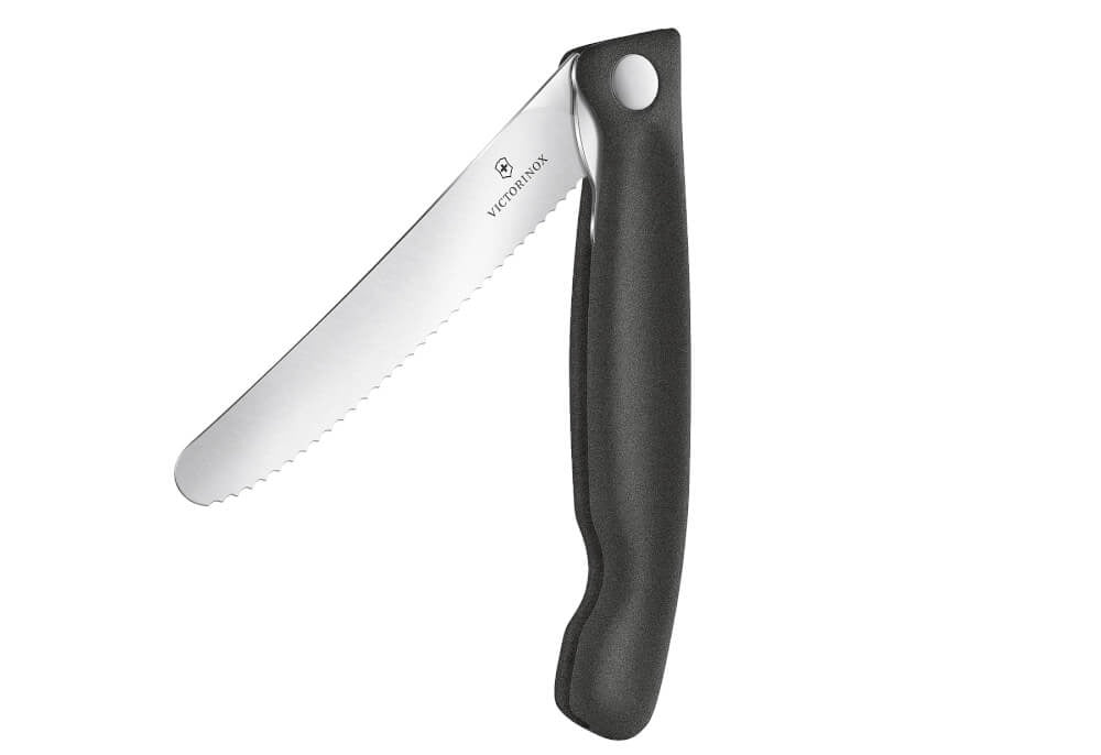 victorinox ingeklapt schilmes zwart met kartels 11 cm
