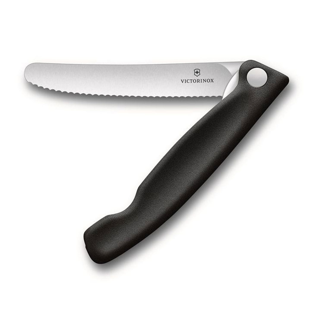 victorinox inklapbaar schilmes zwart met kartels 11 cm