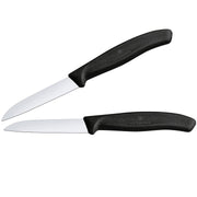 victorinox schilmessen zwart 8 cm recht glad rvs 2 stuks