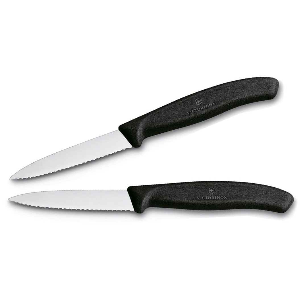Victorinox Gemüsemesser mit Wellenschliff 8 cm Edelstahl 2 Stück