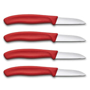 victorinox schilmessen rood glad rvs 6 cm 4 stuks
