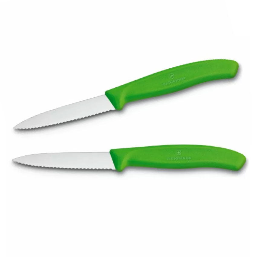 Victorinox Gemüsemesser mit Wellenschliff 8 cm Edelstahl 2 Stück