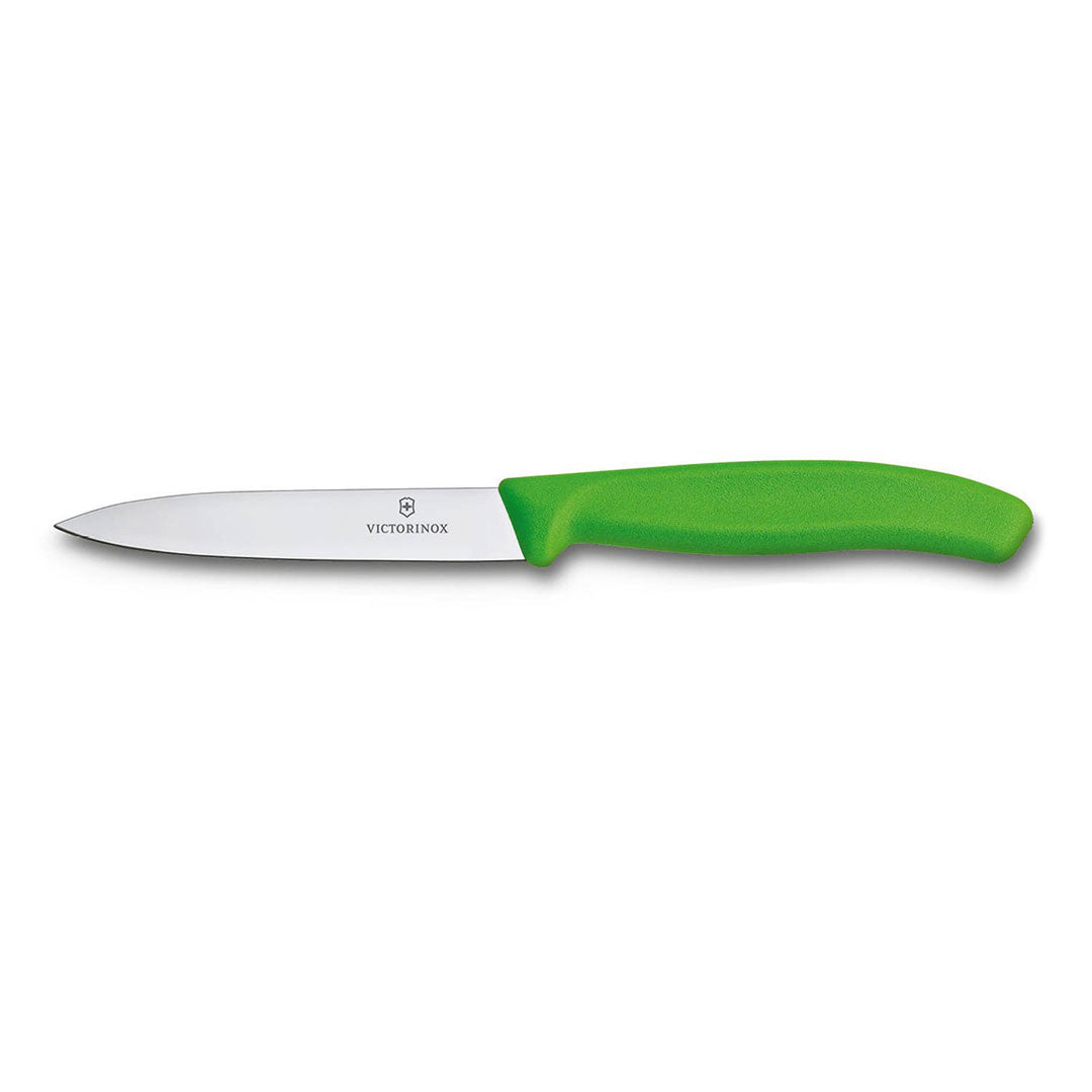 Victorinox Schälmesser 8 cm, Edelstahl, glatt, 6er-Set, verschiedene Farben (Schwarz, Rot, Gelb, Orange, Pink, Grün)
