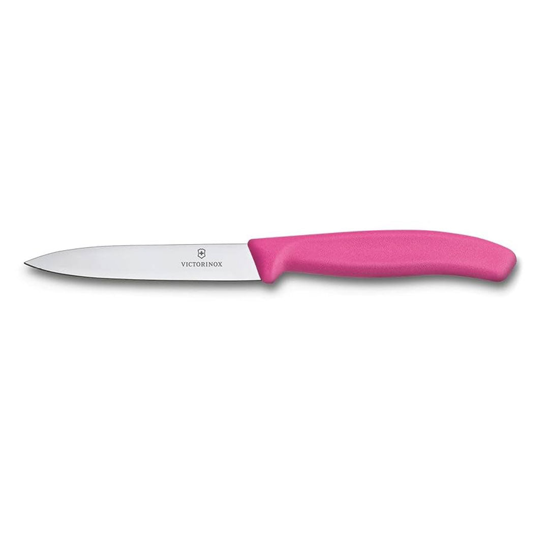 Victorinox Schälmesser 8 cm, Edelstahl, glatt, 6er-Set, verschiedene Farben (Schwarz, Rot, Gelb, Orange, Pink, Grün)