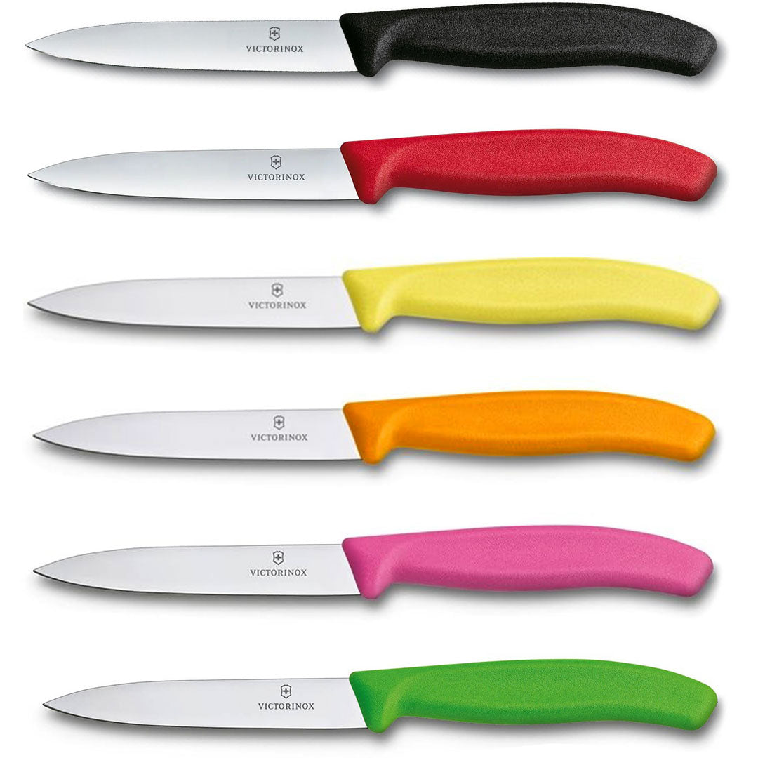 6 victorinox schilmessen glad 8 cm rvs kunststof heft