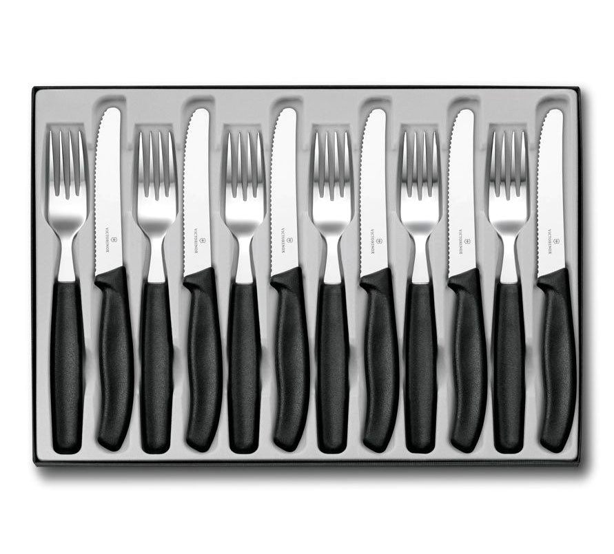 victorinox-swiss-classic-steakbestekset-zwart-rvs