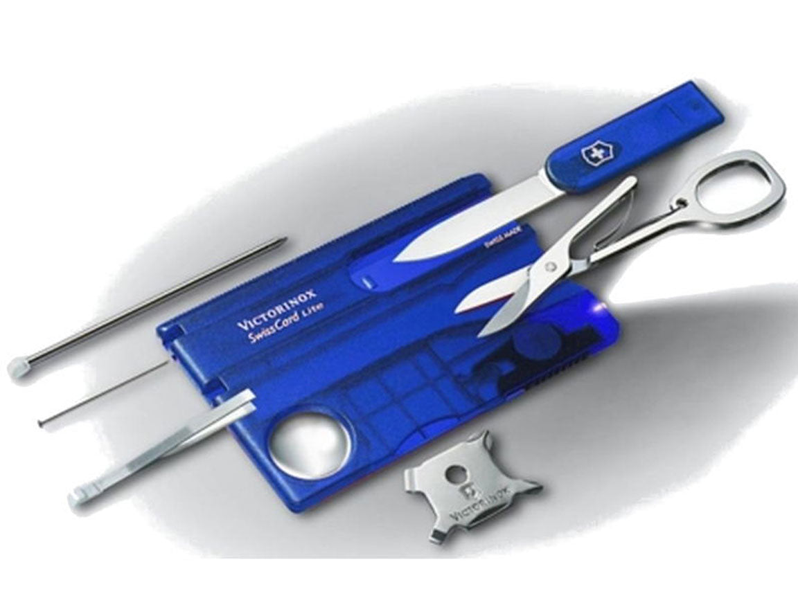Victorinox Swisscard Lite Blau Transparent Taschenmesser 13 Funktionen