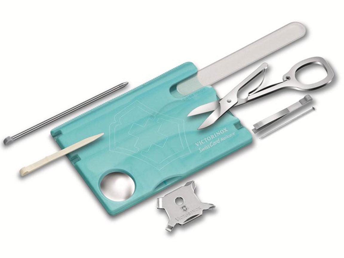 Victorinox Swisscard Nailcare Ice Blue Transparent Taschenmesser 13 Funktionen
