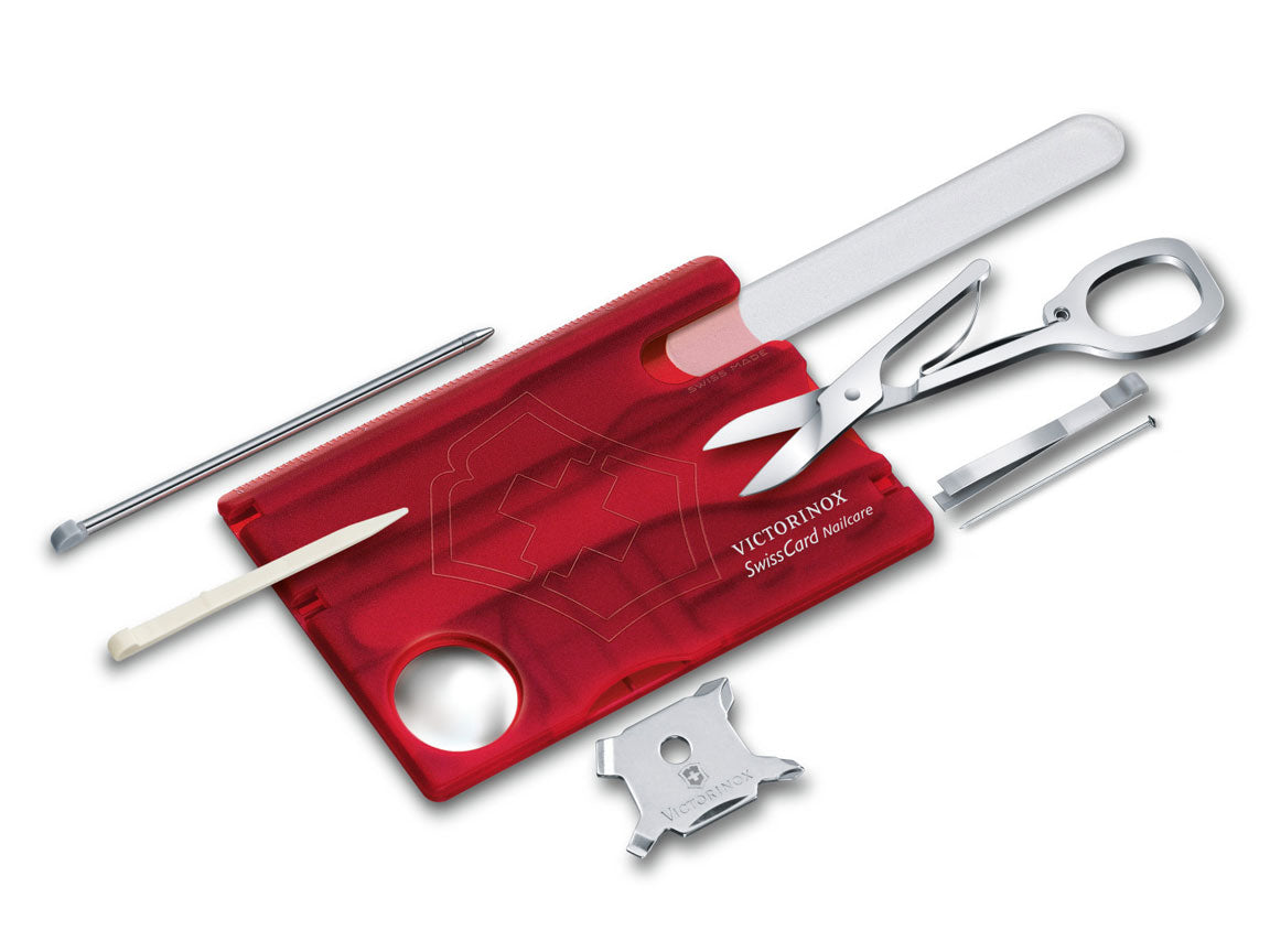 Victorinox Swisscard Nailcare Rot Transparent Taschenmesser 13 Funktionen