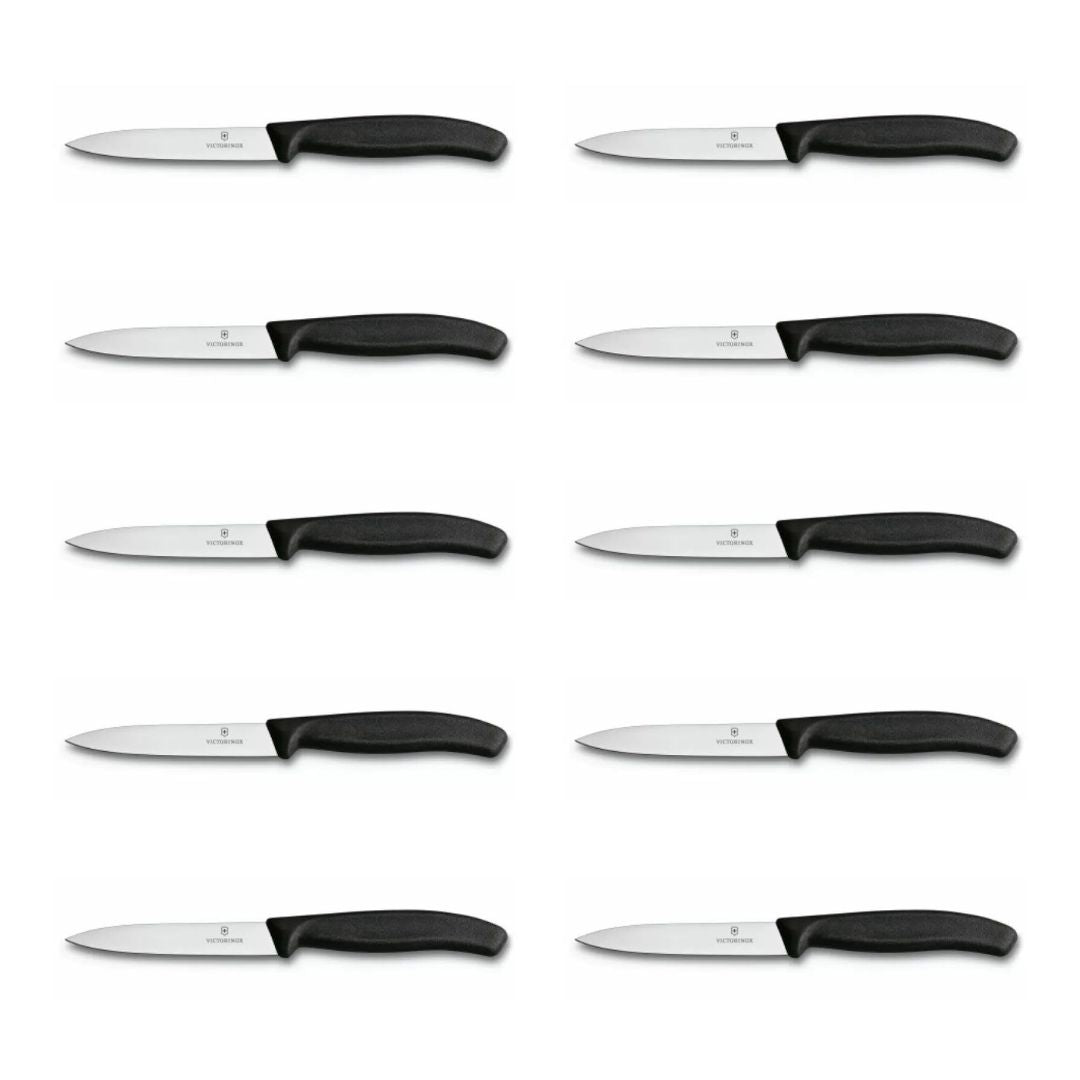 Victorinox Schälmesser Schwarz Glatt 10er Kombi-Angebot 