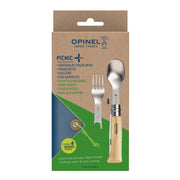 Opinel Outdoor Bestekset Picnic Plus 4-delig (N°08 zakmes, Lepel, Vork)