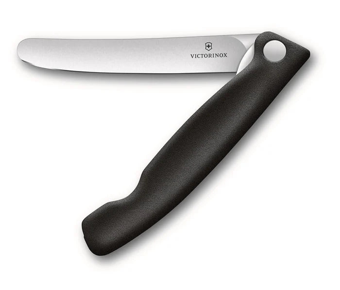 Victorinox Klappbares Schälmesser Schwarz Wellenschliff 11 cm