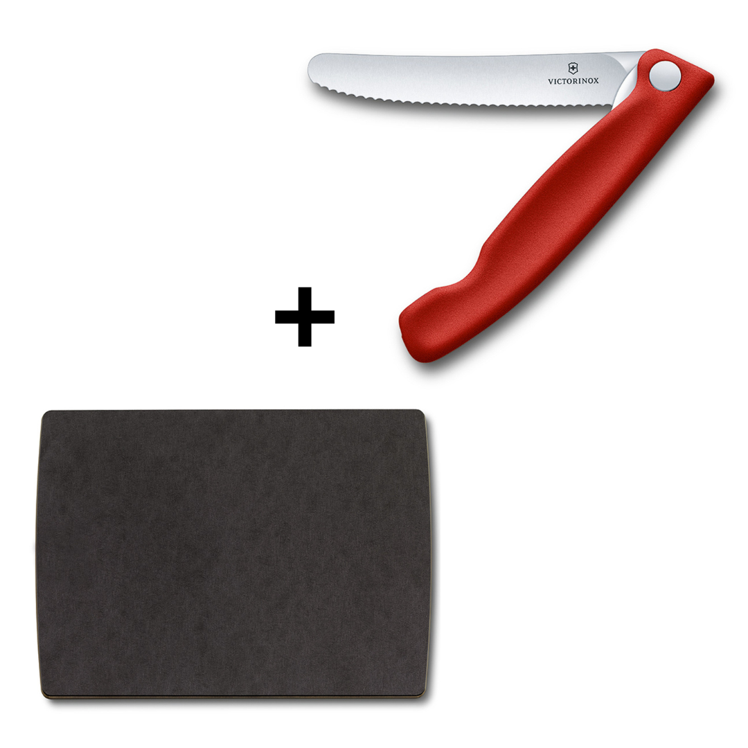 Victorinox Inklapbaar Schilmes Rood + Snijplank - Swiss Classic 2-delig