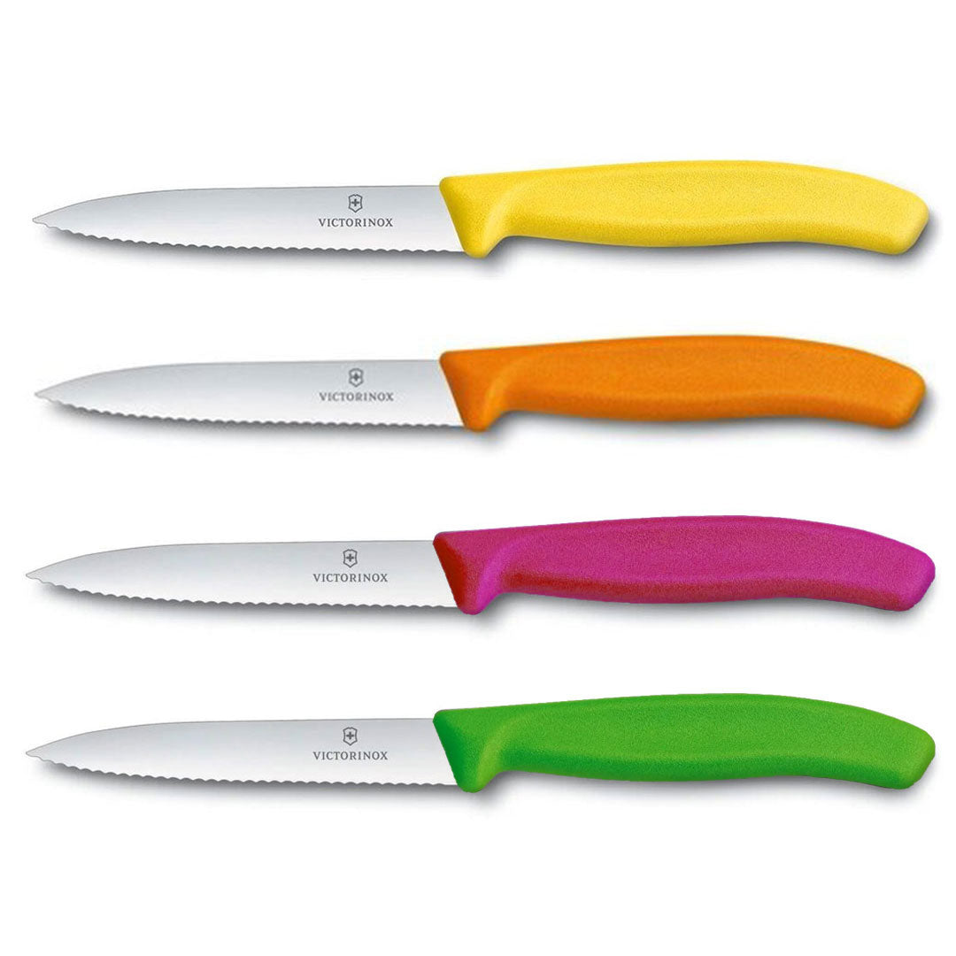 Victorinox Schälmesser 8 cm Edelstahl gezahnt 4er Set