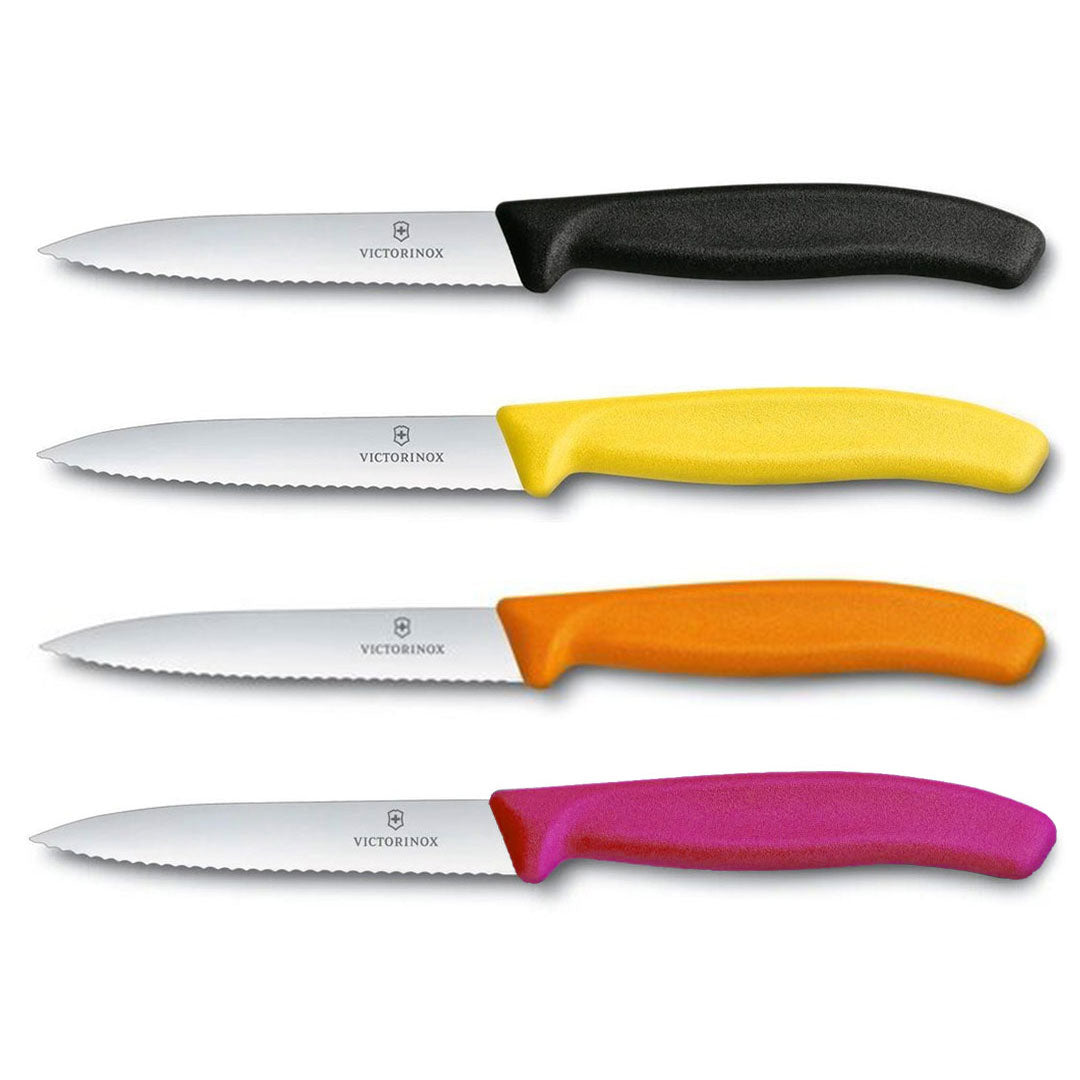 Victorinox Schälmesser 8 cm Edelstahl gezahnt 4er Set